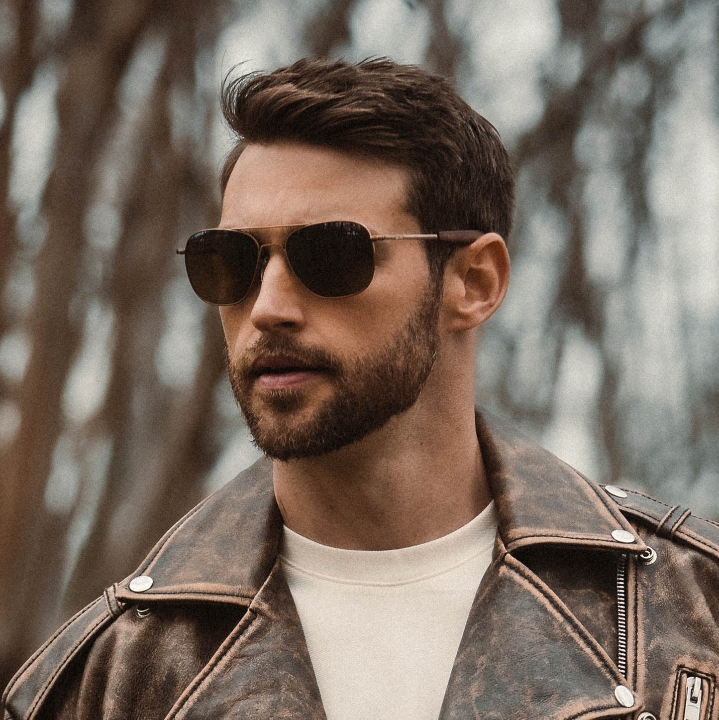 Aviator - 22k Satin Chocolate Gold & Cape Sand