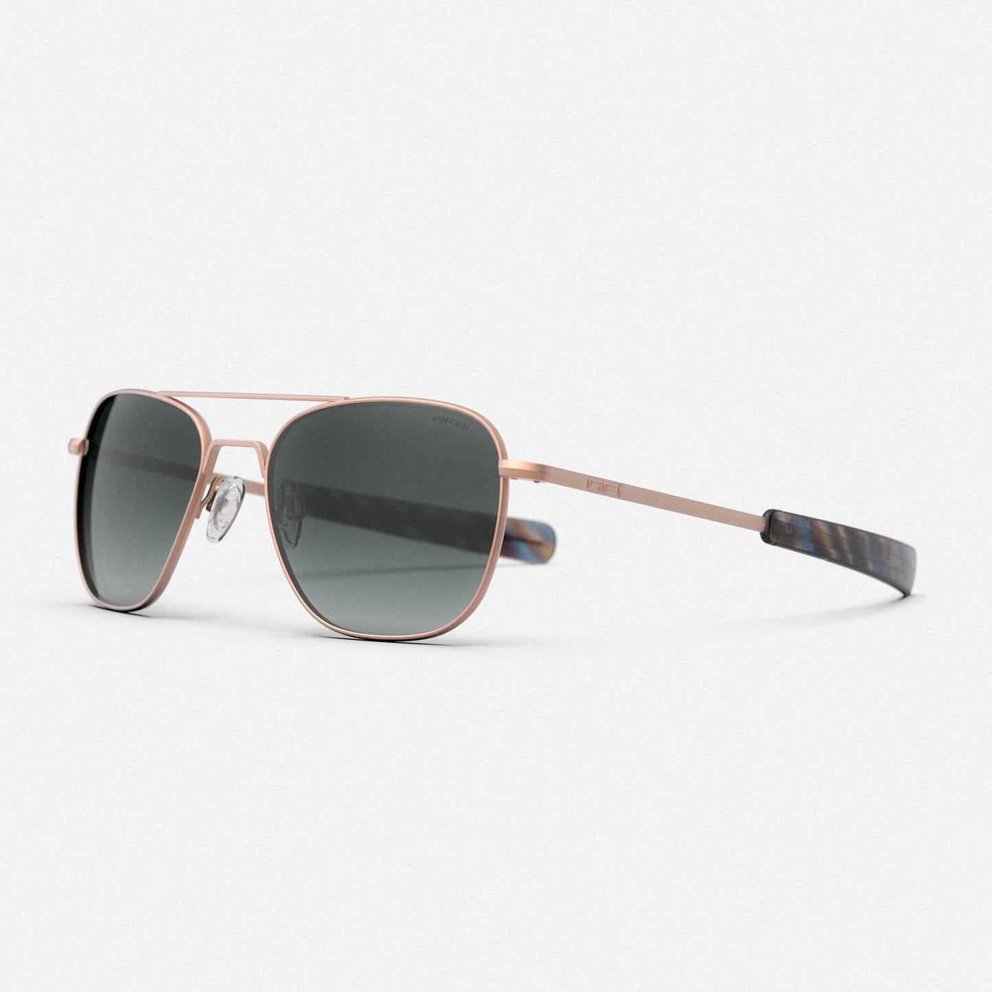Aviator - 22k Satin Rose Gold & Slate
