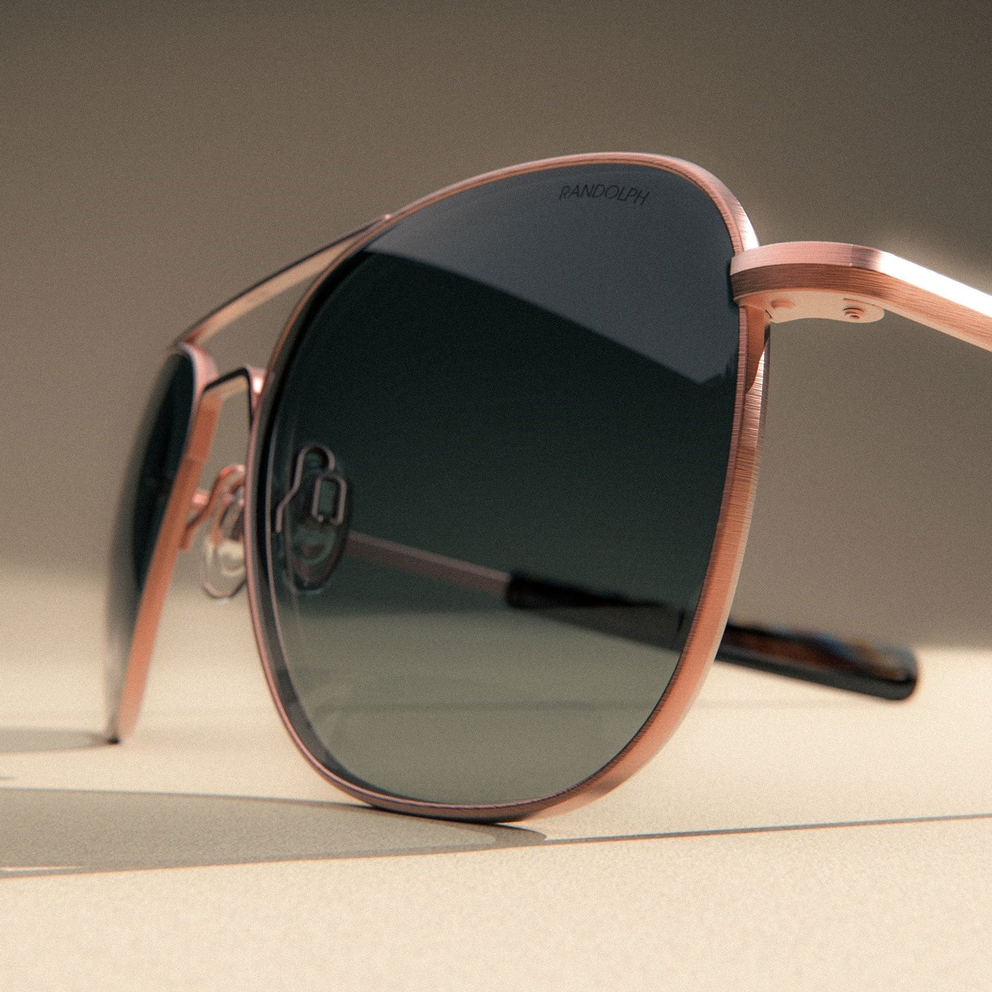 Aviator - 22k Satin Rose Gold & Slate
